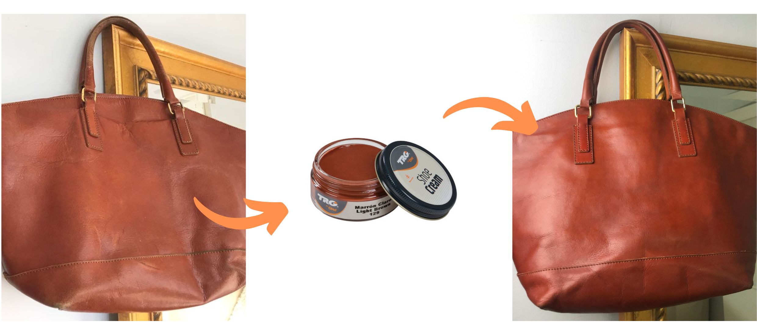 Hnědý Krém na kožené kabelky Shoe Cream Light Brown 129